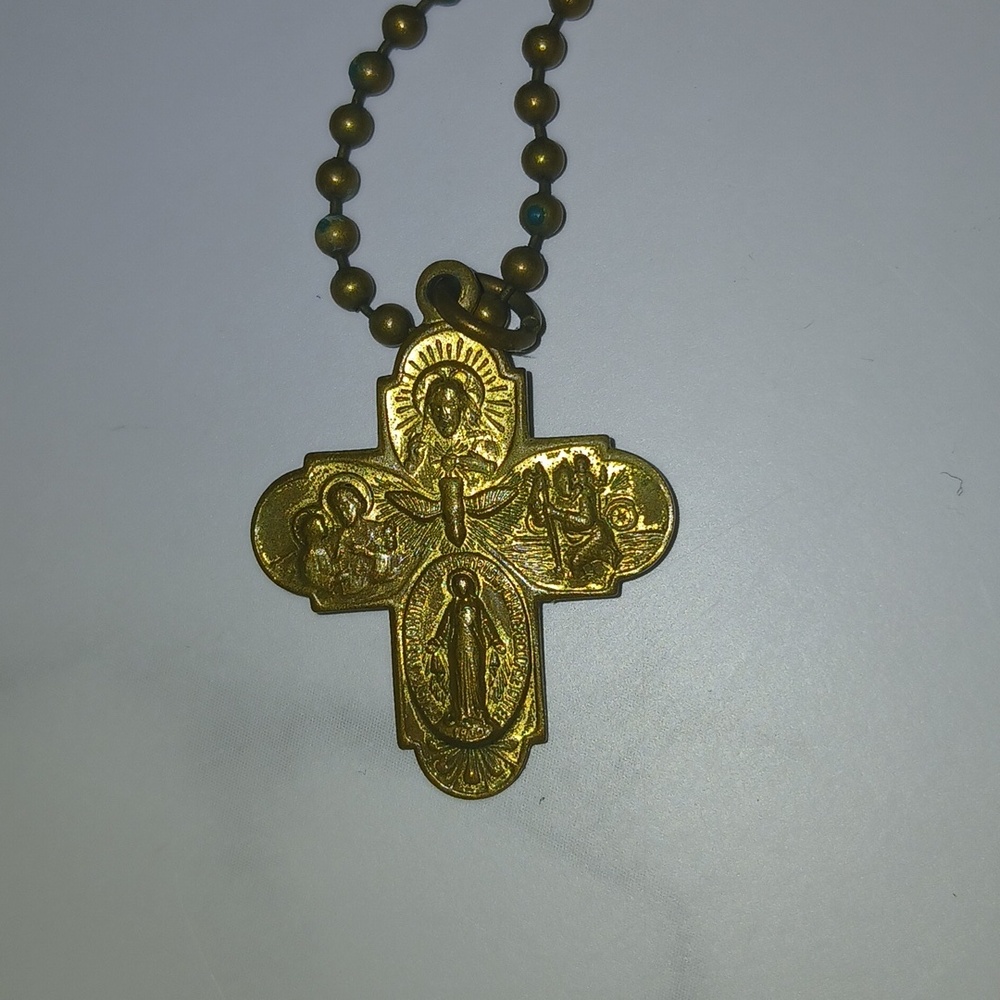 Vintage Cross Catholic Call A Priest W/ Stamped Images